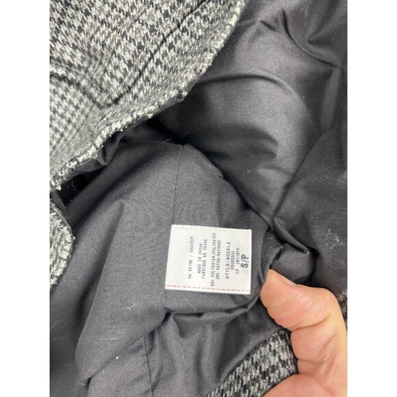 Guess Jacket Womens Small Gray Houndstooth Military Utility Wool Blend Coat - Picture 6 of 8